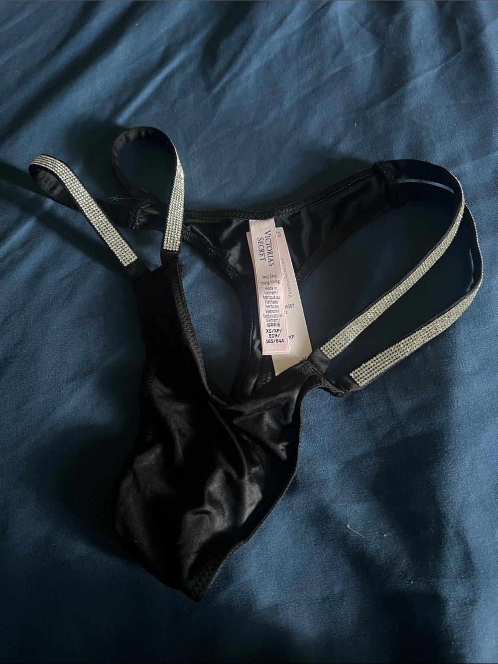Victoria’s Secret Very Sexy Double Shine Thong in Black - Picture 5 of 9